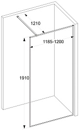 Ceruttispa Душевое ограждение Strip T120 профиль черный стекло гофрированное – фотография-5
