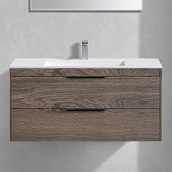 Vincea Тумба под раковину Chiara 2D 100 подвесная дуб темный – фотография-6