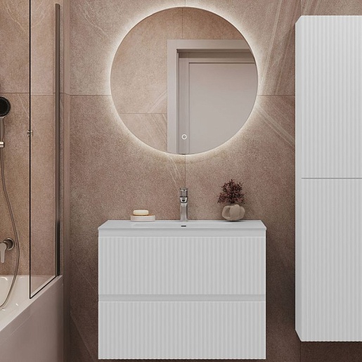 Aquanet Мебель для ванной Джейн 2.0 80 Flat подвесная белый сатин – фото-1