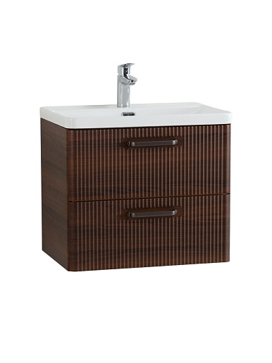 BelBagno Тумба с раковиной Due 60 подвесная Noce ручки Матовый тёмный никель – фотография-6