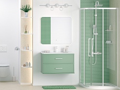 Brevita Тумба с раковиной Verde 80 подвесная зеленая – фотография-9