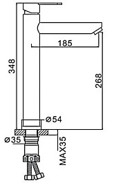 Frap Смеситель для раковины H801-6 F10801-62 черный – фотография-3