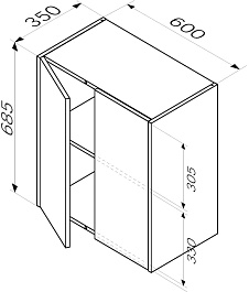 Am.Pm Навесной шкаф Func 60x70 белый матовый – фотография-6