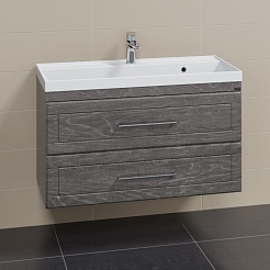 СанТа Тумба с раковиной Венера 100 дуб шале графит – фотография-3