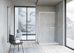 Vincea Душевой уголок Slim Soft 120x90 VSR-1SS9012CLBN профиль брашированный никель стекло прозрачное – фотография-3
