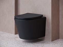 Ceramicanova Подвесной унитаз Balearica Rimless CN6000MB чёрный матовый – фотография-2