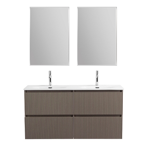 BelBagno Тумба под раковину Uno 120 с 2 чашами подвесная Бежевый матовый – картинка-11