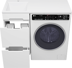 Misty Тумба под раковину Байкал 40 под стиральную машину белая – фотография-7