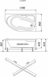 Triton Акриловая ванна София 170x95 R – фотография-7