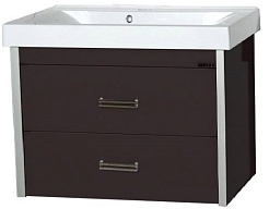 Misty Тумба с раковиной Джулия QVATRO 75 подвесная черная – фотография-1