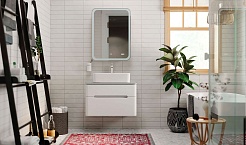 Jorno Тумба с раковиной Bosko 60 белая Bos.01.60/P/W подвесная – фотография-4