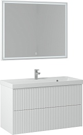 Водолей Тумба с раковиной Тач 100 подвесная белая – фотография-7