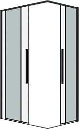 Grossman  Душевой уголок Galaxy 90x80x195 профиль черный матовый стекло прозрачное – фотография-2