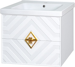 Misty Тумба с раковиной Натали 80 подвесная белая – фотография-1