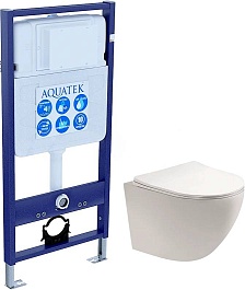 Aquatek Унитаз подвесной Европа AQ1900-00 в комплекте с инсталляцией Standard INS-0000012 – фотография-1