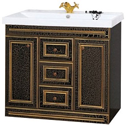 Misty Тумба для умывальника Fresko 105 черная краколет – фотография-1