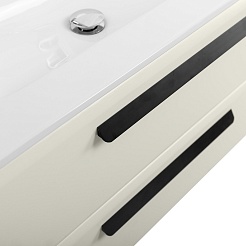 Cezares Тумба с раковиной Eco Cer-N 80 брашированная альпака CZR-8073-80 ручки матовые чёрные – фотография-7
