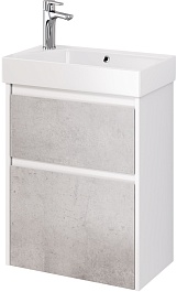 Dreja Мебель для ванной Slim 55 подвесная белая/бетон – фотография-6