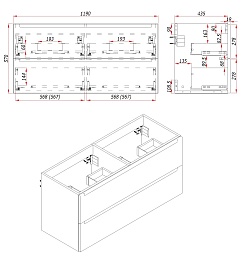 Зов Тумба с раковиной Дион 120 подвесная матовая белая/дуб – фотография-3