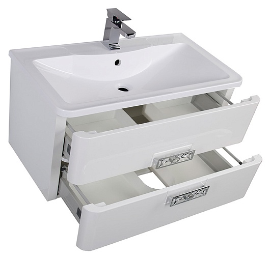 Aquanet Тумба с раковиной Паллада 90 белая – фотография-8
