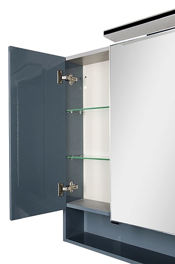 Aquanet Зеркальный шкаф "Виго 100" сине-серый – картинка-7