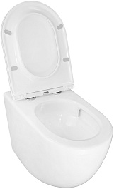 Azario Унитаз приставной Grado AZ-2141D-UQ1 безободковый с сиденьем микролифт белый – фотография-7