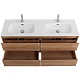 BelBagno Тумба с раковиной Kraft 140 подвесная 4 ящика Rovere Nebrasca Nature двойная раковина – фотография-14