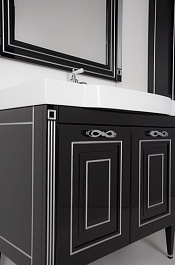 Aquanet Тумба с раковиной Паола 90 домино, черная/серебро (186120) – фотография-7