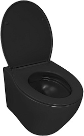 Azario Унитаз подвесной Keras matt black AZ-99046B безободковый черный матовывй – фотография-7