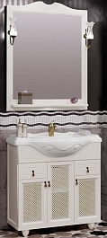 Opadiris Мебель для ванной Тибет 85 с декоративной решеткой, слоновая кость – фотография-1