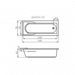 Cersanit Акриловая ванна Santana 140 ультра белая – фотография-5