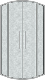 Grossman  Душевой уголок Cosmo 100x100x195 четверть круга профиль хром стекло шиншилла – фотография-1