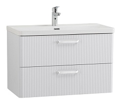 BelBagno Тумба с раковиной Due 80 подвесная Bianco Lucido ручки Белые – фотография-1