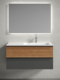 Sancos Тумба с раковиной Delta 100 R дуб красный/графит раковина Grace 101 R CN7015 – фотография-3