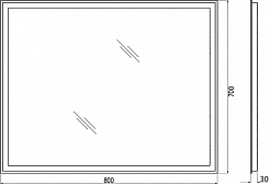 Cerutti Зеркало Сицилия s 80x70 с сенсором движения – фотография-8