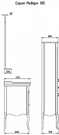 ASB-Woodline Мебель для ванной Модерн 105 белый (патина серебро) – фотография-11
