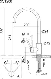 Sancos Смеситель для кухни Stainless с поворотным R изливом нержавеющая сталь SC12001SS – фотография-5