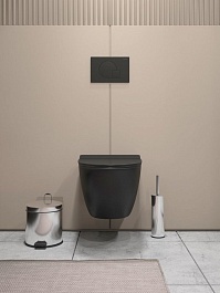 Teymi Унитаз подвесной Lina Pro Vortex T40114 Black безободковый черный матовый – фотография-10