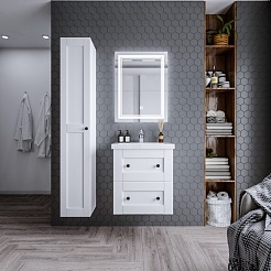 Бриклаер Тумба под раковину Хелена 60 рамочная белая – фотография-6