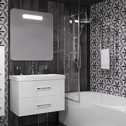 Opadiris Мебель для ванной Арабеско 80 с зеркалом подвесная белая – фотография-2
