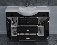 СанТа Тумба для умывальника Монарх 120 черная – фотография-3