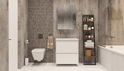 Velvex Мебель для ванной напольная Klaufs 70 белая, 2 ящика – фотография-10