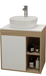 Teymi Тумба с раковиной Nura 70 дуб эврика/белый матовый T60528 раковина T50207 – фотография-1