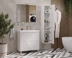 Velvex Тумба под раковину Edge 80.2Y белый глянец – фотография-6