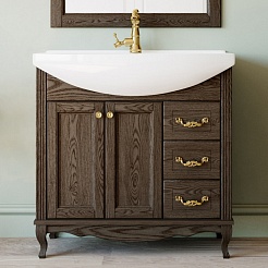 ValenHouse Тумба под раковину Эллина 85 кальяри, фурнитура золото – фотография-1