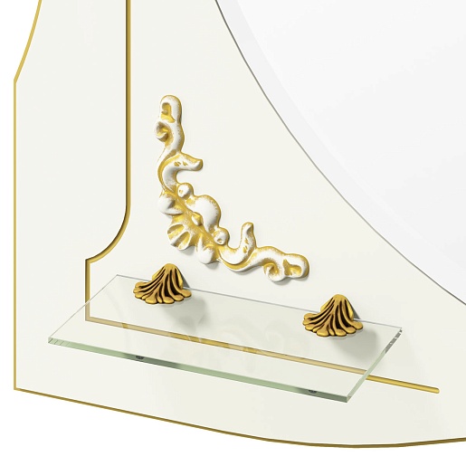  Зеркало для ванной Luise-II 100, белый/патина золото – картинка-3