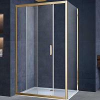 Vincea Душевой уголок Alpha 120x90 VSR-3AL9012CLG профиль брашированное золото стекло прозрачное