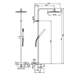 Paini Система душевая Cox 78CR687TH с термоcтатом, хром – фотография-3