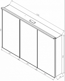 De Aqua Зеркало-шкаф для ванной Алюминиум 120 (AL 507 120 G) золото – фотография-2