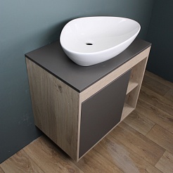 Teymi Тумба с раковиной Nura 80 Ellie 60 подвесная дуб/графит – фотография-6